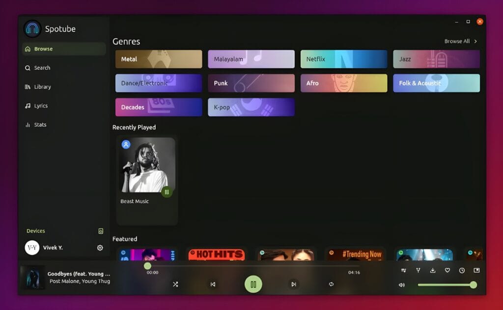 SpoTube A Free Spotify Client NO Ads for Android, iOS, Linux & Windows