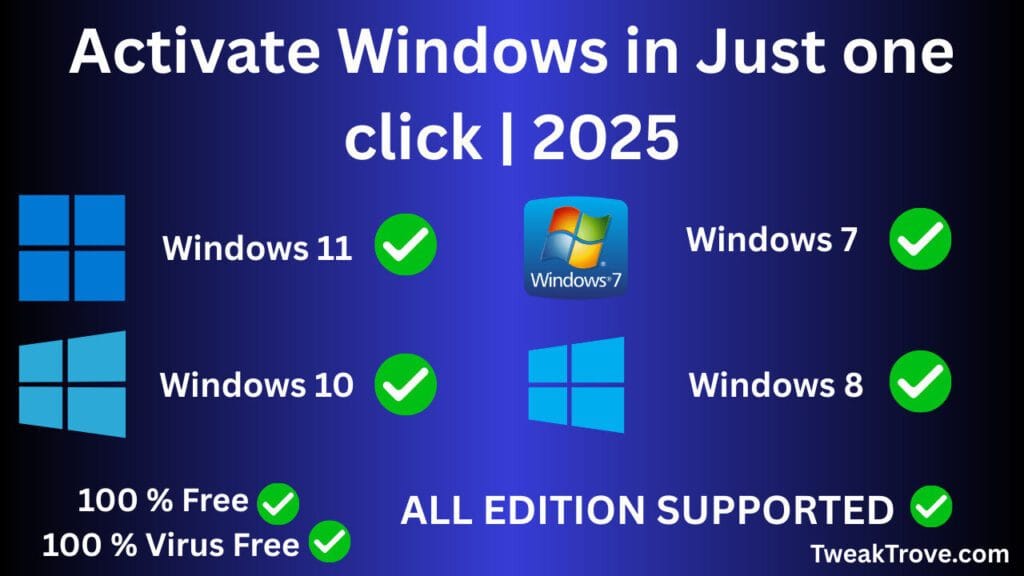 How to Permanently Activate Windows 11/10/8/7 | 2025 Guide – Fast & Easy Method